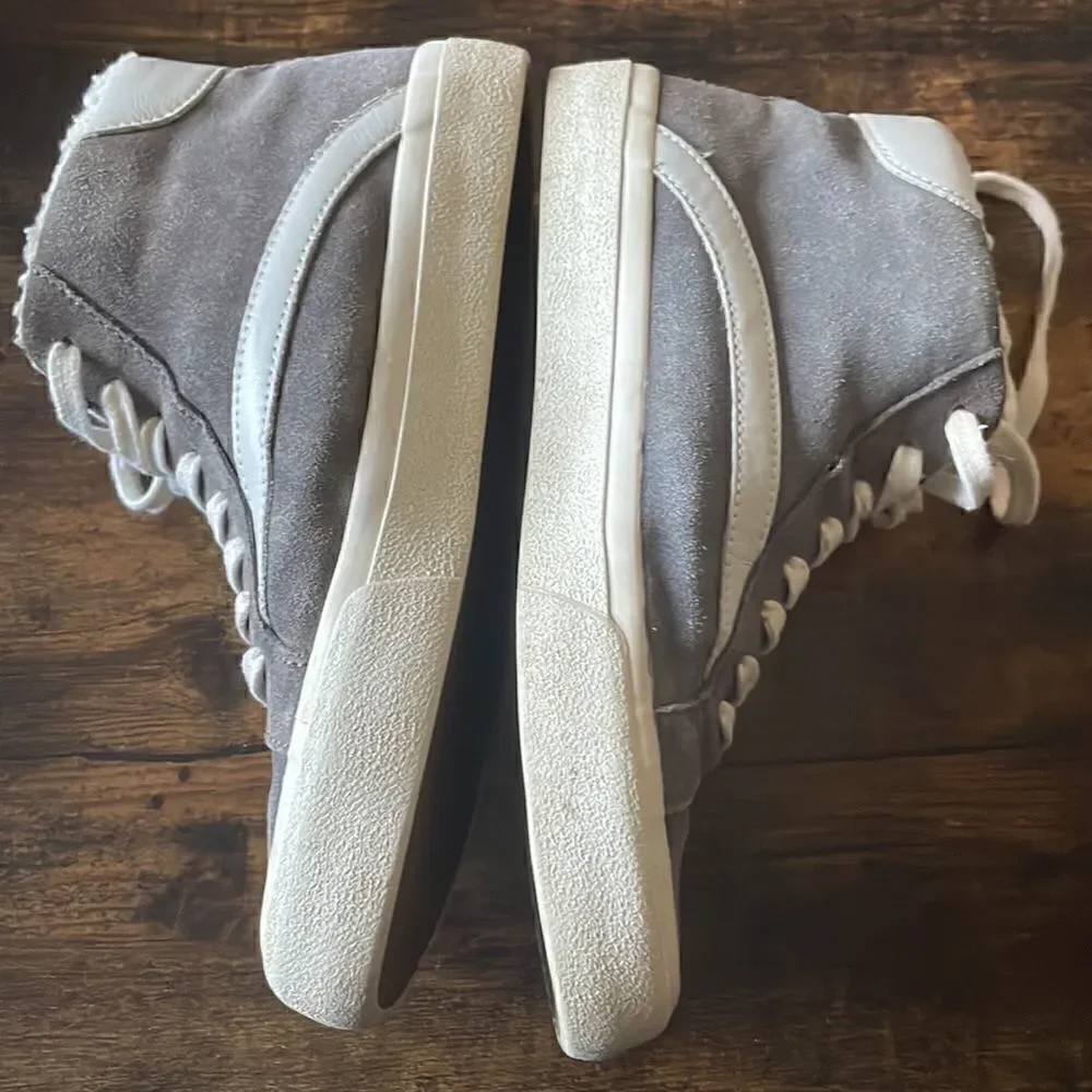 Madewell Sidewalk High-Top Sneakers in Suede and Sherpa W’s7 M’s 5.5